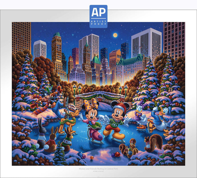 Mickey and Friends Skating in Central Park - Limited Edition Paper (AP - Artist Proof) - ArtOfEntertainment.com