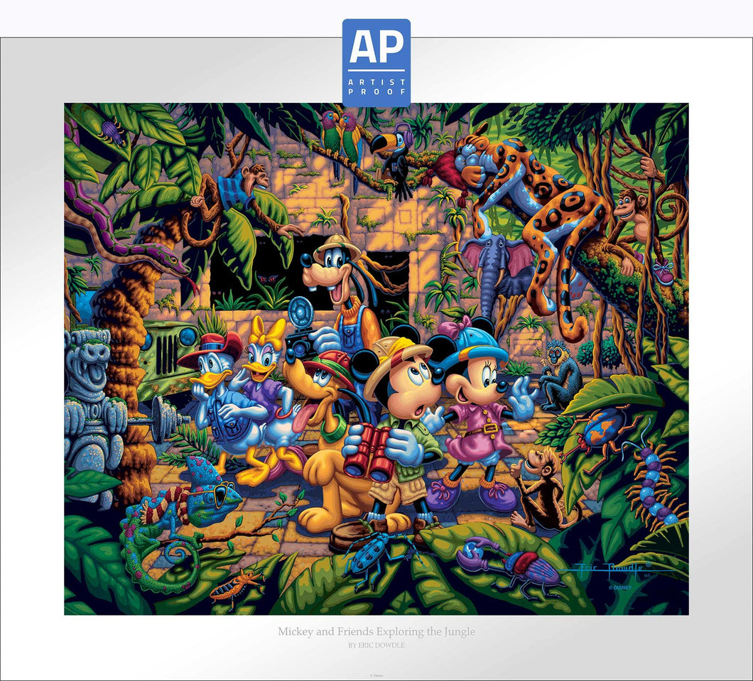 Mickey and Friends Exploring the Jungle - Limited Edition Paper (AP - Artist Proof) - ArtOfEntertainment.com