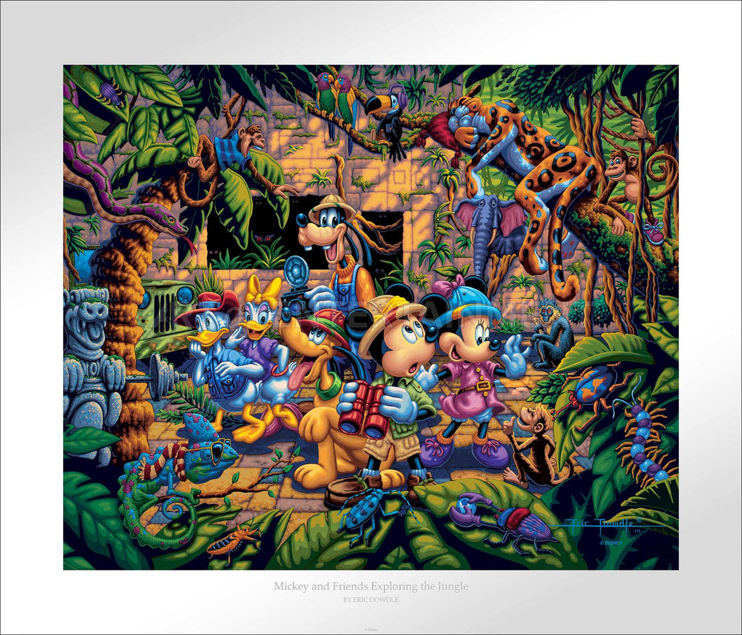 Mickey and Friends Exploring the Jungle - Limited Edition Paper - SN - (Unframed)