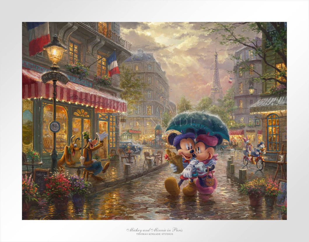 Mickey and Minnie in Paris - Limited Edition Paper - SN - (Unframed)