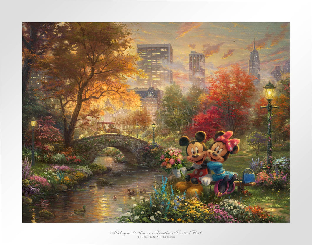 Mickey and Minnie - Sweetheart Central Park - Limited Edition Paper - SN - (Unframed)