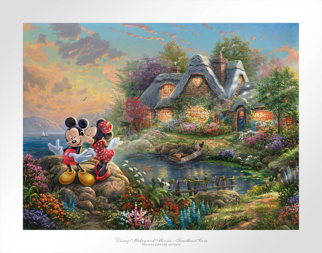 Disney Mickey and Minnie - Sweetheart Cove - Limited Edition Paper - SN - (Unframed)