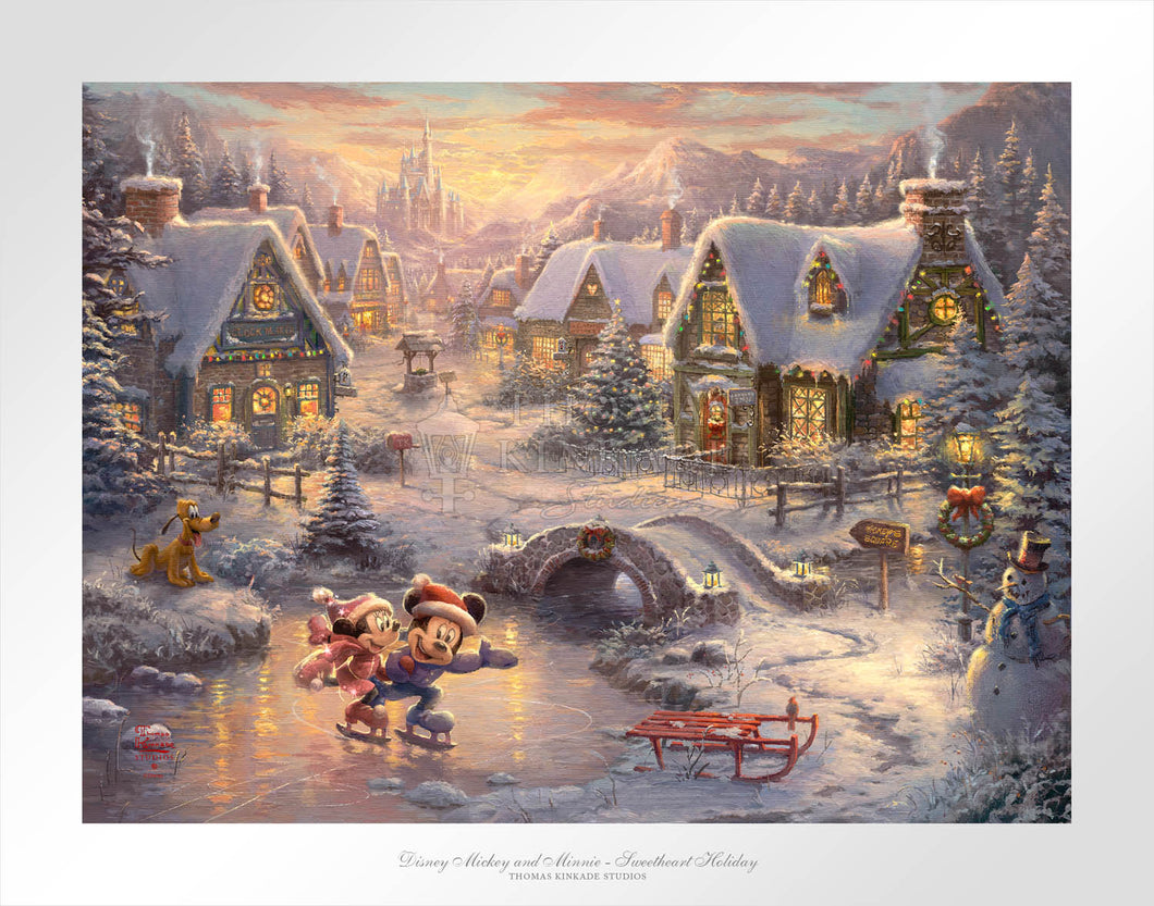 Disney Mickey and Minnie - Sweetheart Holiday - Limited Edition Paper - SN - (Unframed)
