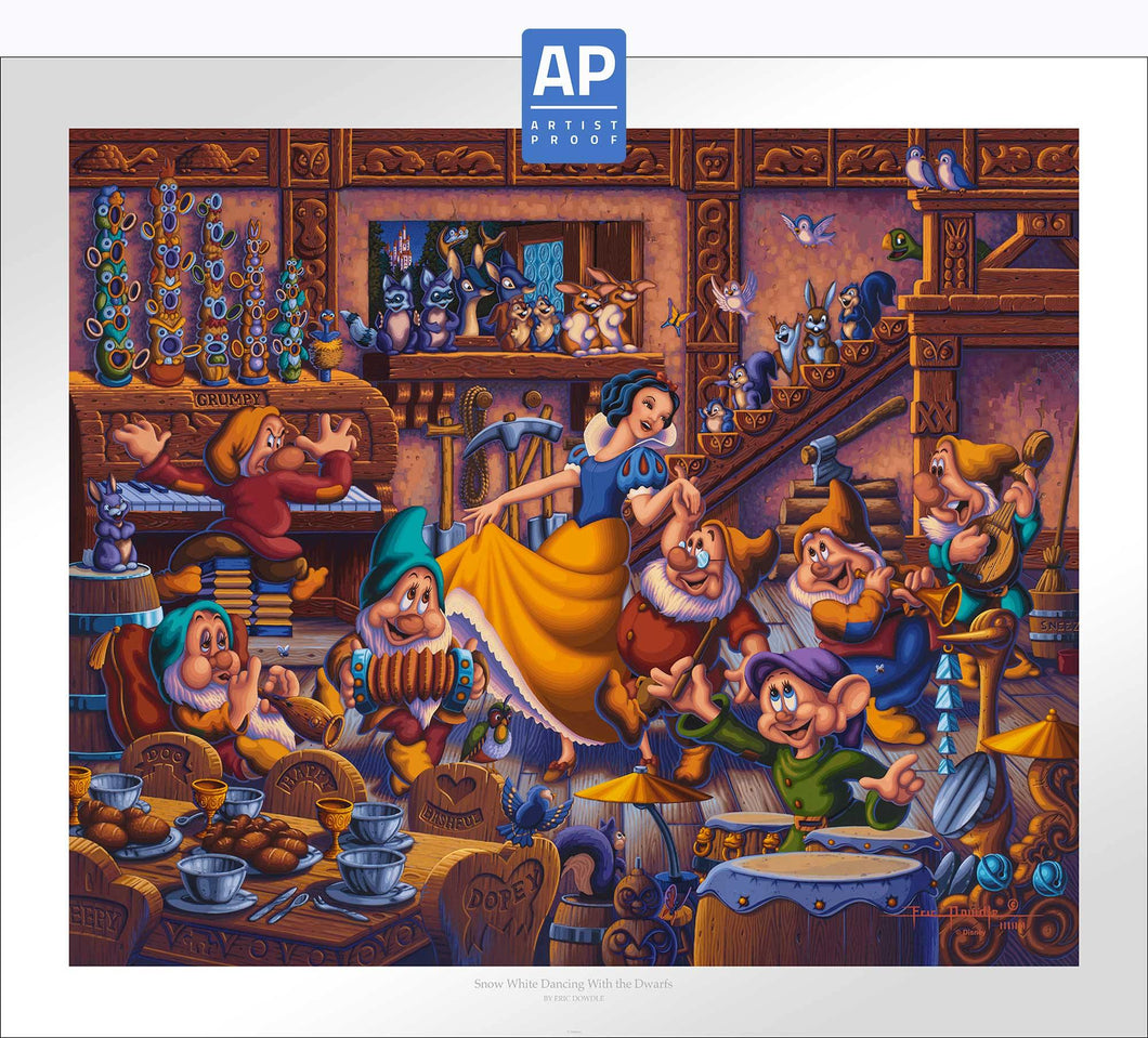 Snow White Dancing with the Dwarfs - Limited Edition Paper (AP - Artist Proof) - ArtOfEntertainment.com