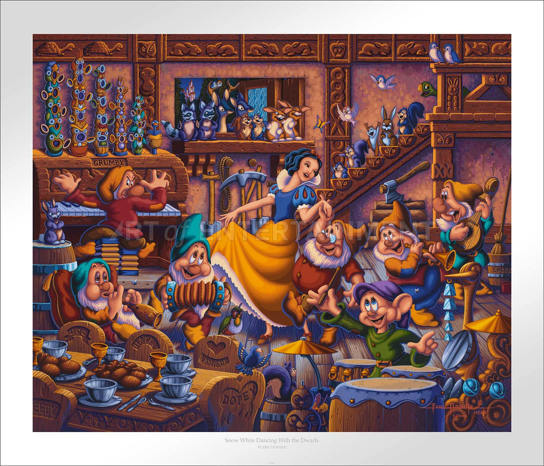 Snow White Dancing with the Dwarfs - Limited Edition Paper - SN - (Unframed)