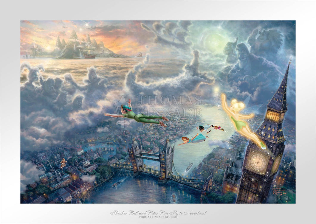 Tinker Bell and Peter Pan Fly to Neverland - Limited Edition Paper - SN - (Unframed)