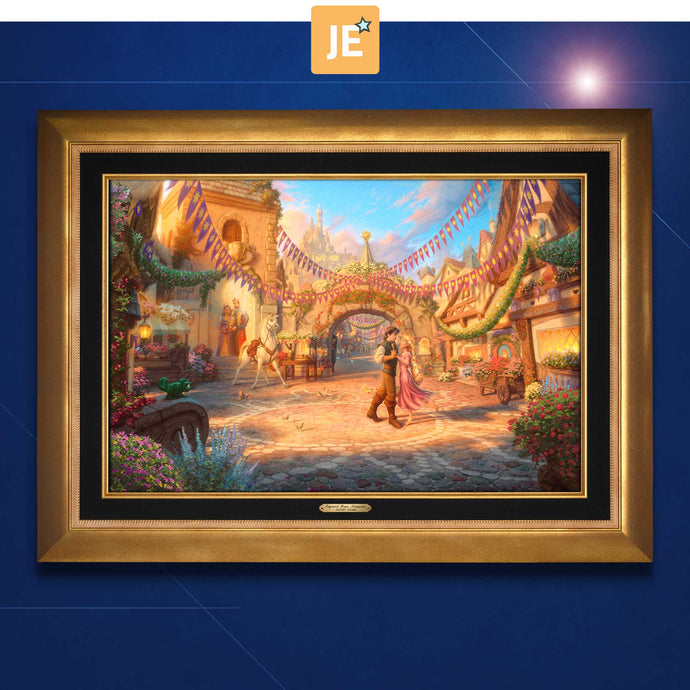 Rapunzel Dancing in the Sunlit Courtyard - Limited Edition Canvas (JE - Jewel Edition) - ArtOfEntertainment.com