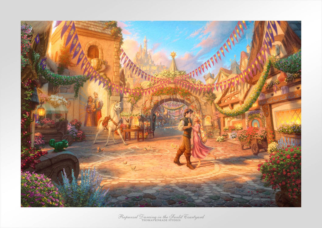 Rapunzel Dancing in the Sunlit Courtyard - Limited Edition Paper (SN - Standard Numbered) - ArtOfEntertainment.com
