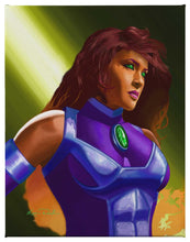 Load image into Gallery viewer, a woman in a purple dress is brushing her hair 
