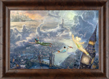 Load image into Gallery viewer, Personalized Canvas Tinker Bell and Peter Pan Fly to Neverland
